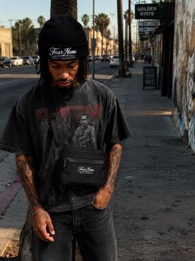 Black Men's fear none urban Crossbody bag